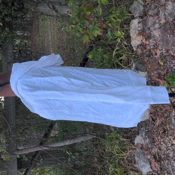 SO Wear It Declare It White Cotton V-Neck Long Sleeve Hoodie - Picture 3 of 10